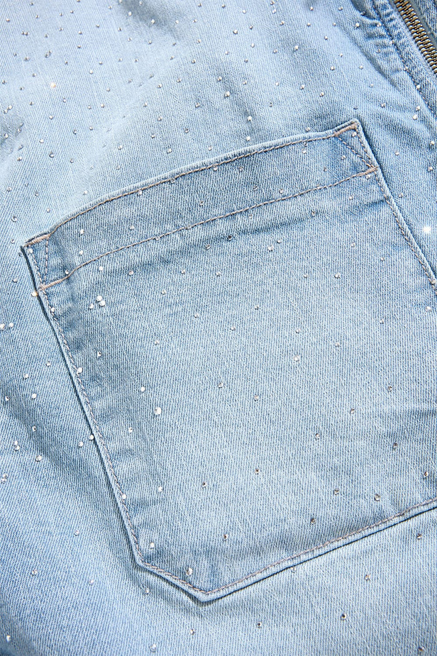 Jordan Craig - Radiant Denim Zip Up Shirt - Ice Blue
