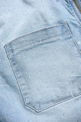 Jordan Craig - Radiant Denim Zip Up Shirt - Ice Blue