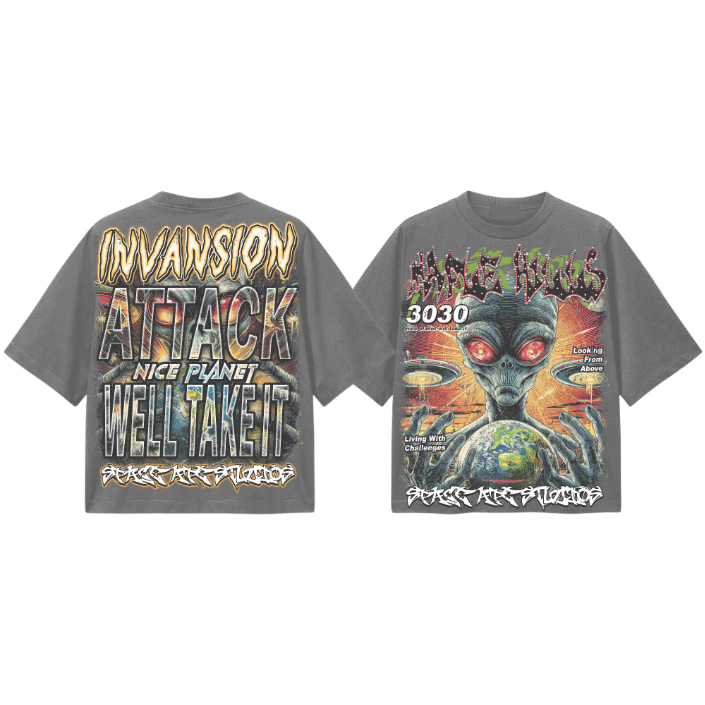 Space Ape - Alien Earth T-shirt - Light Grey