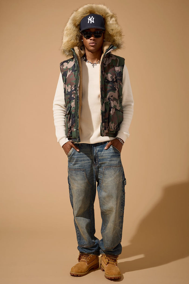 Jordan Craig - Yukon Fur Lined Puffer Vest - Vintage Camo