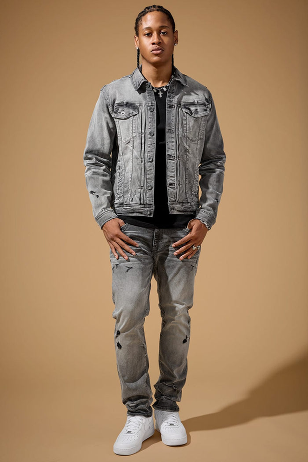 Jordan Craig - Foundry Denim Trucker Jacket - Smoked Grey