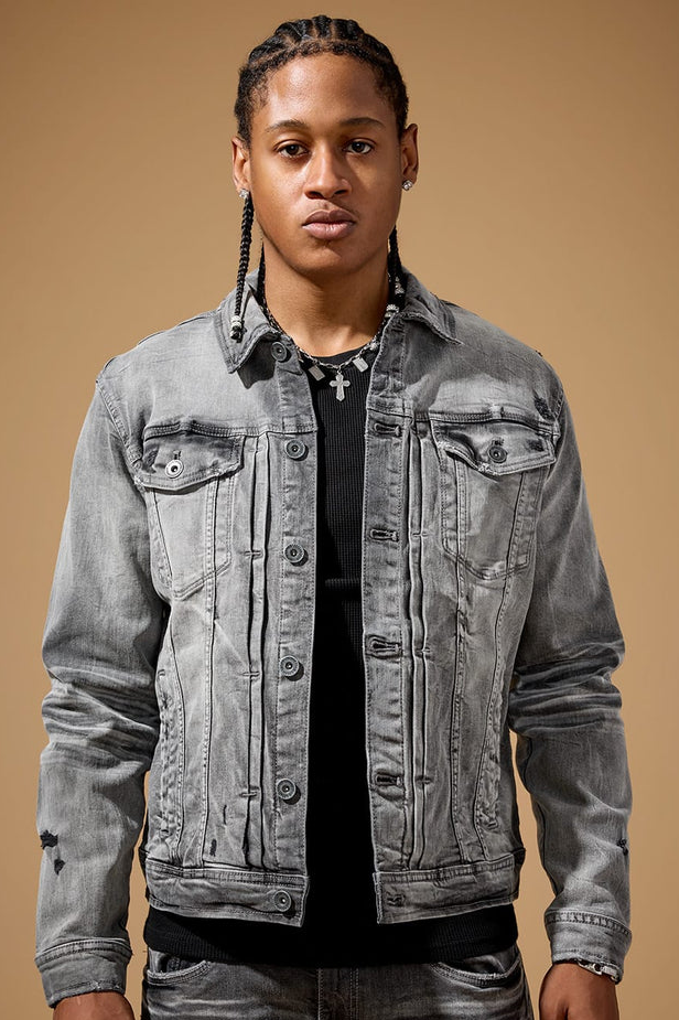 Jordan Craig - Foundry Denim Trucker Jacket - Smoked Grey