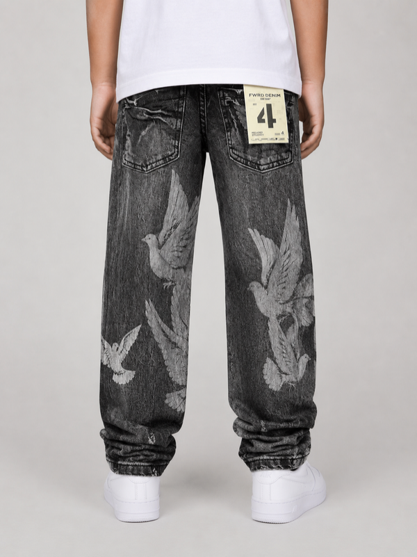 Fwrd - Kid's Dove Relaxed Jeans