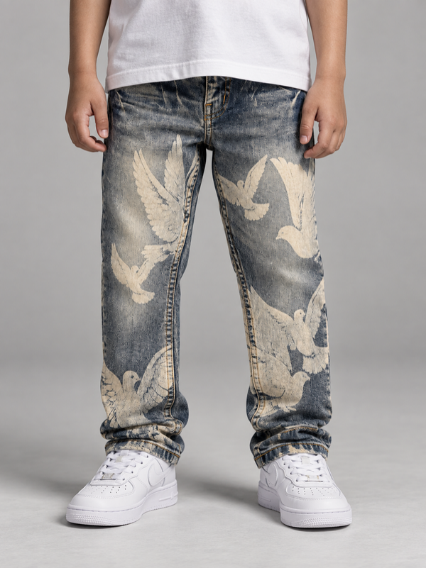 Fwrd - Kid's Dove Relaxed Jeans