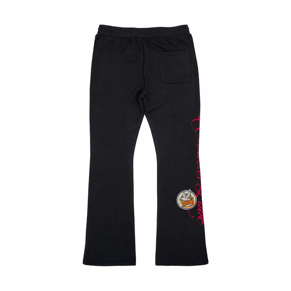 Roku - Men's Devotion ZIP Down Hoodie & Flare Sweatpants Set - Black