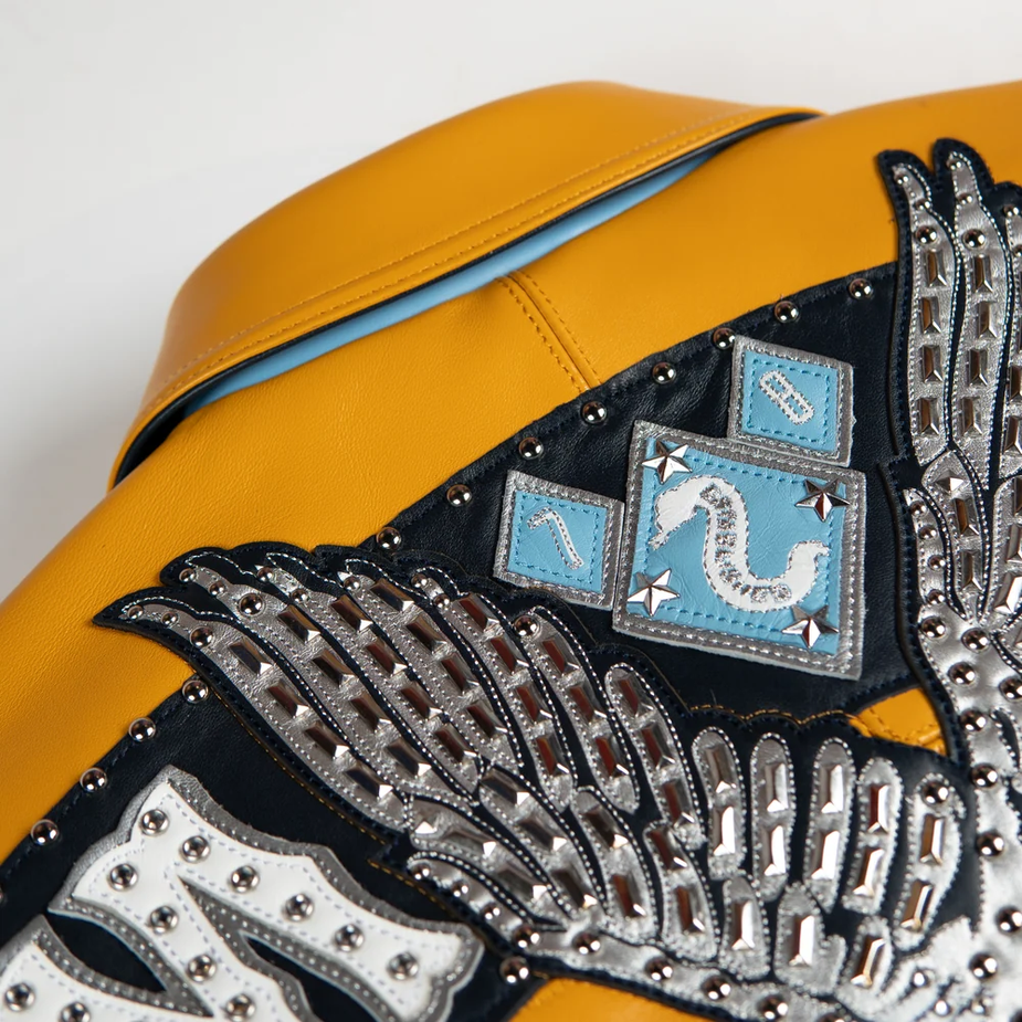 Pelle Pelle - American Bruiser Plush Jacket - Maize / Navy