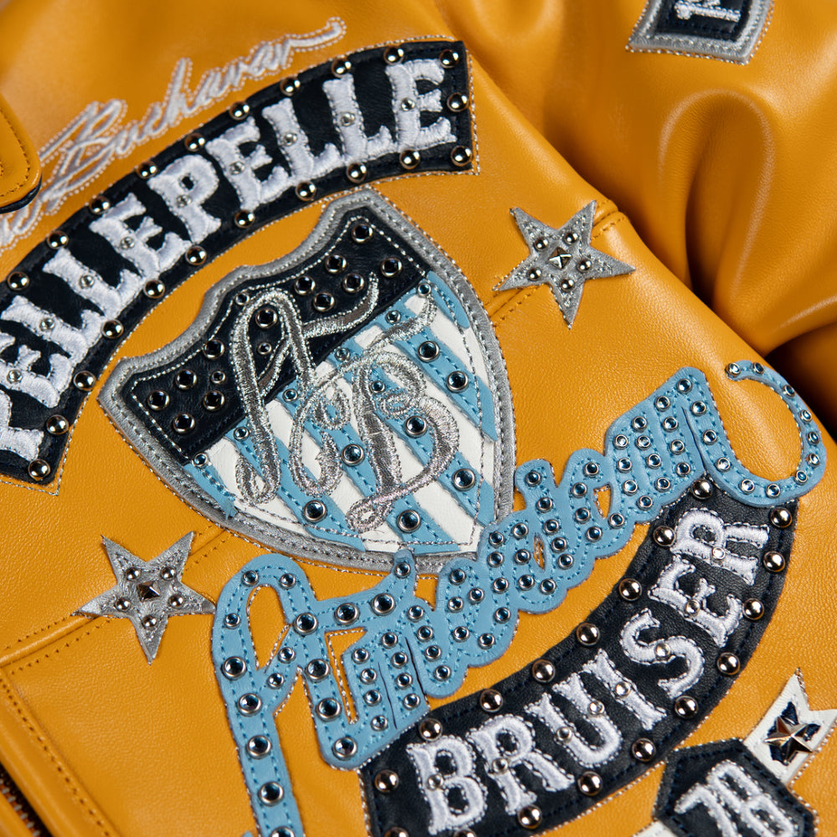 Pelle Pelle - American Bruiser Plush Jacket - Maize / Navy