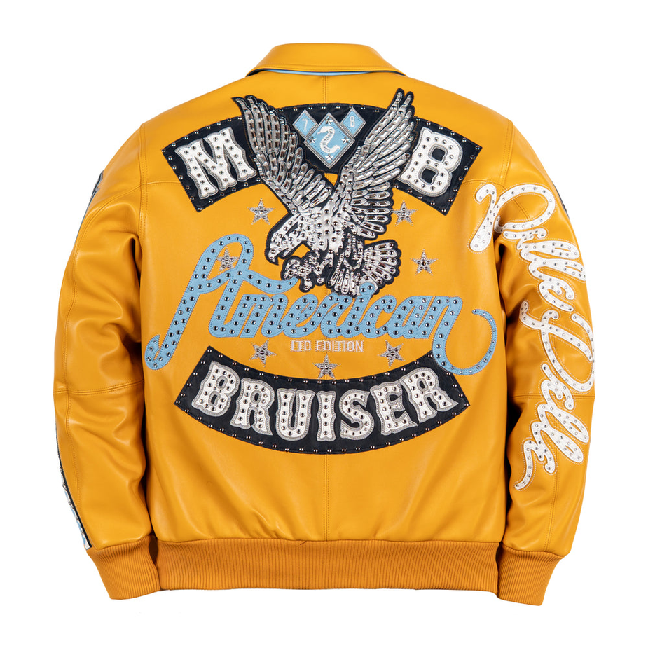 Pelle Pelle - American Bruiser Plush Jacket - Maize / Navy
