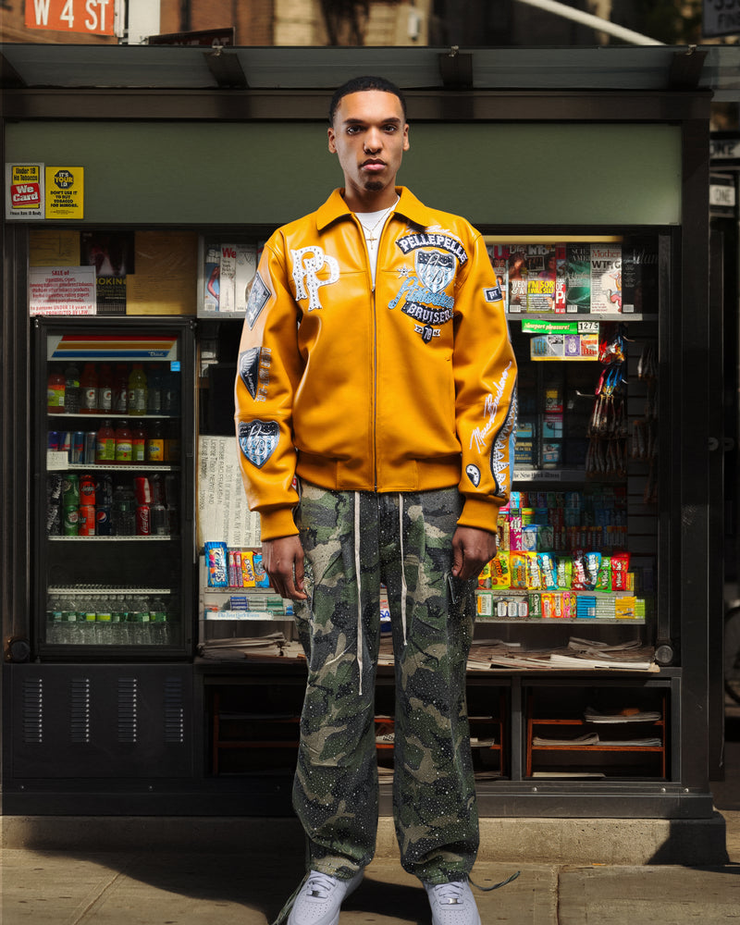 Pelle Pelle - American Bruiser Plush Jacket - Maize / Navy