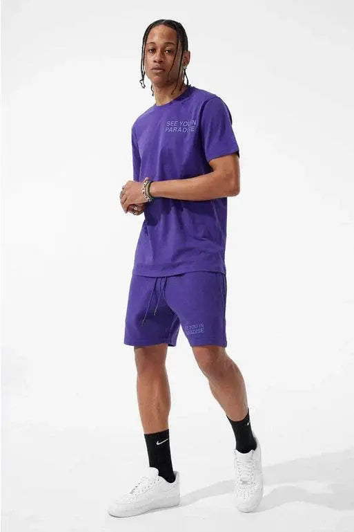 Jordan Craig Men Retro - Paradise Tonal Shorts Set - Purple - BLVD