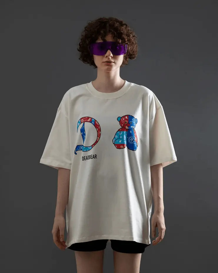Deadbear The Paisley Tee - White Blue - BLVD