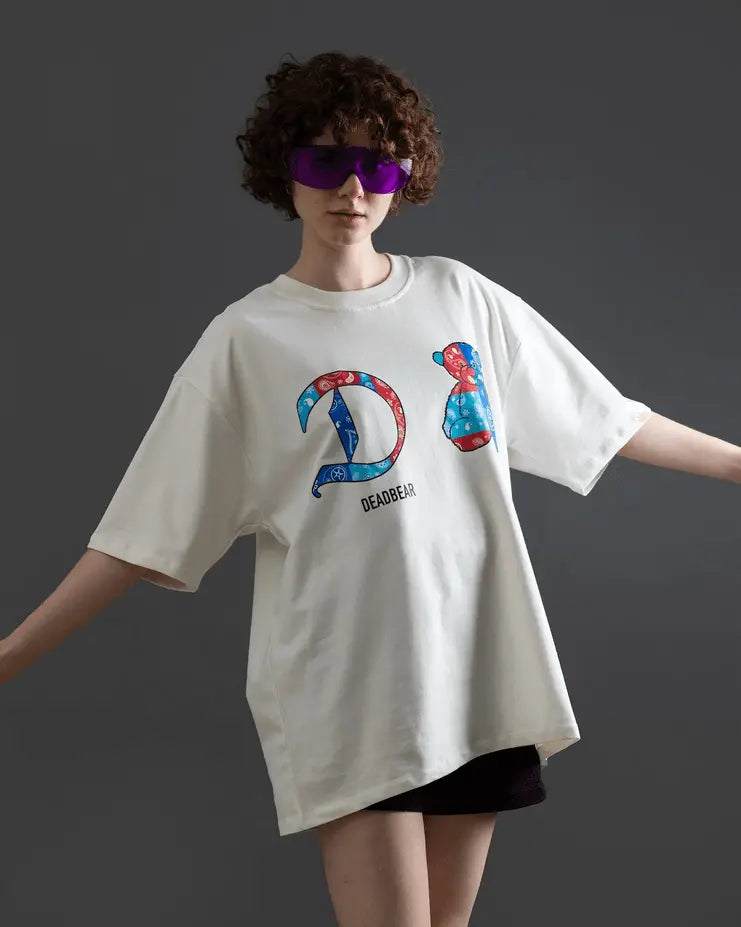 Deadbear The Paisley Tee - White Blue - BLVD