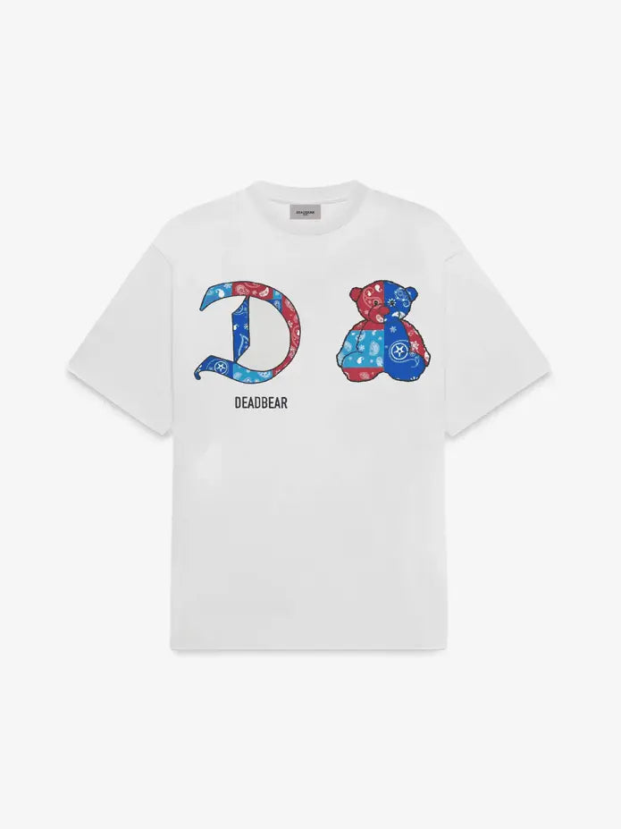 Deadbear The Paisley Tee - White Blue - BLVD