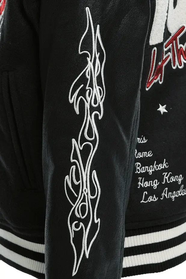 JC Kids Paradise Tour Varsity Jacket (Black) - BLVD