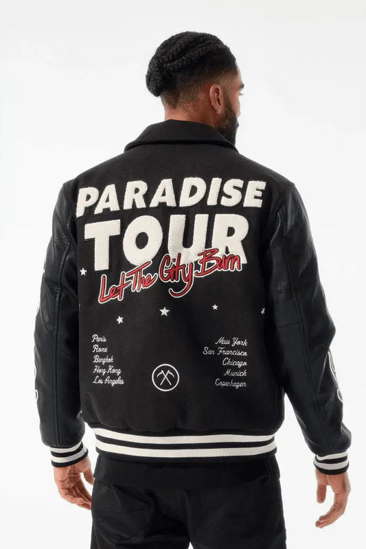 Jordan Craig Paradise Tour Varsity Men Jacket (Black) - BLVD