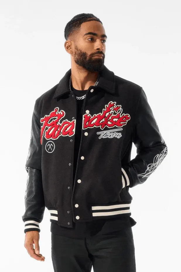 Jordan Craig Paradise Tour Varsity Men Jacket (Black) - BLVD
