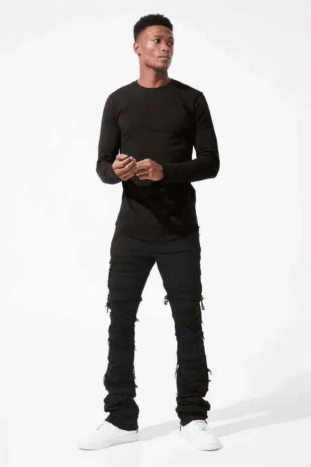 Jordan Craig Sean - Raw Edge Stacked Jean - Black - BLVD