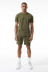 Jordan Craig Men Retro - Paradise Tonal Shorts Set - Olive - BLVD