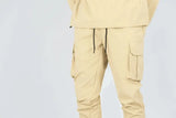 Rebel Minds - Solid Nylon Stacked Cargo Pants - Khaki - BLVD
