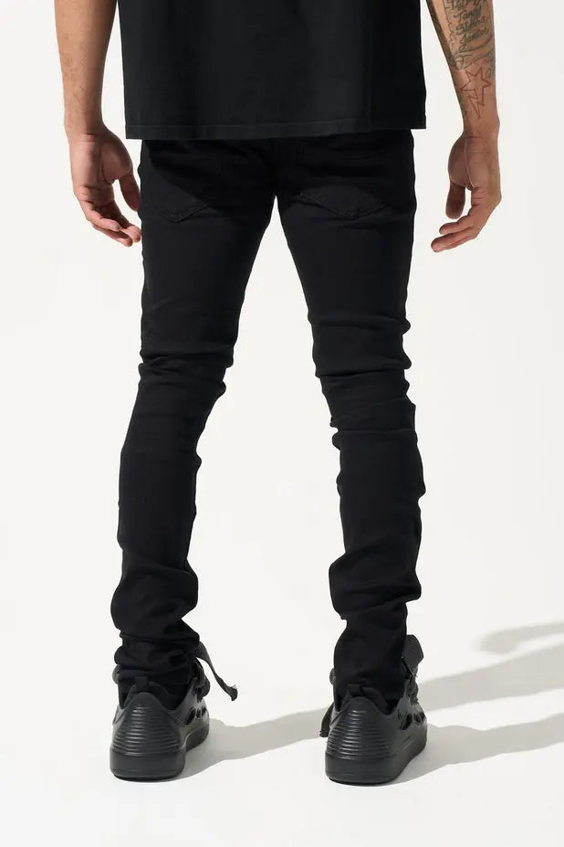 Serenede  "Peace" Jeans -  Black Wash With Dove Print - BLVD