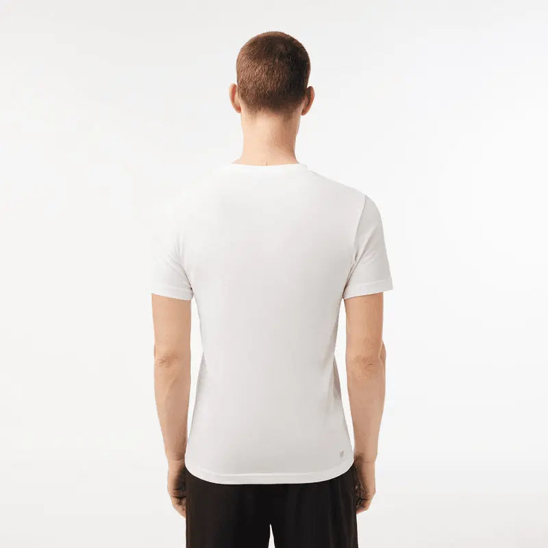 Lacoste Men's SPORT 3D Print Croc Jersey T-Shirt - White / Green 737 - BLVD