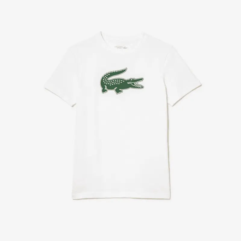 Lacoste Men's SPORT 3D Print Croc Jersey T-Shirt - White / Green 737 - BLVD