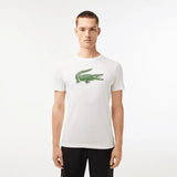 Lacoste Men's SPORT 3D Print Croc Jersey T-Shirt - White / Green 737 - BLVD