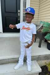 Jordan Craig Kids Stacked Tribeca Twill Pants (White) - BLVD