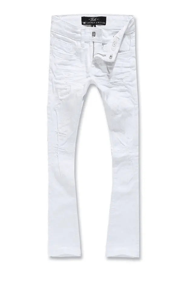 Jordan Craig Kids Stacked Tribeca Twill Pants (White) - BLVD