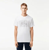 Lacoste Men's Ultra-Dry Printed Sport T-Shirt - White 001 - BLVD