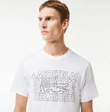 Lacoste Men's Ultra-Dry Printed Sport T-Shirt - White 001 - BLVD