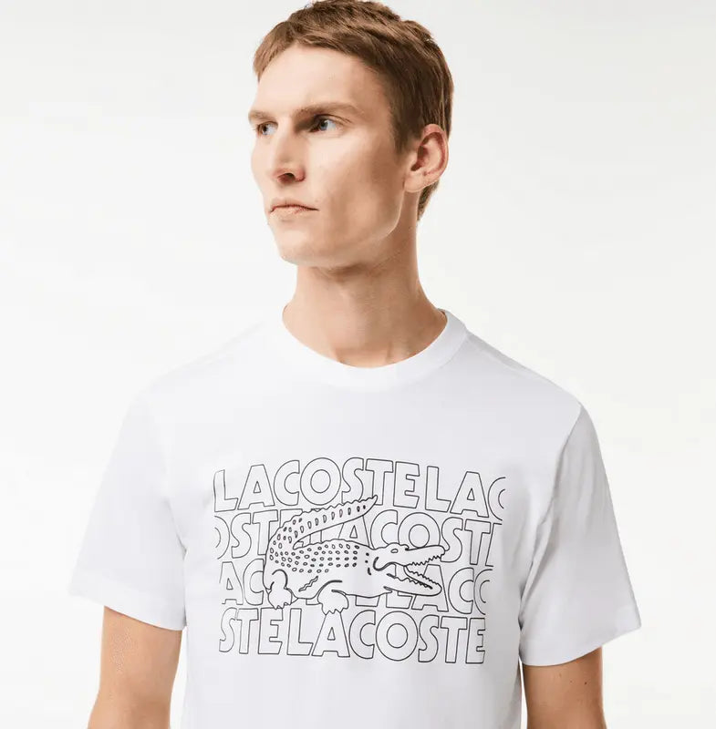 Lacoste Men's Ultra-Dry Printed Sport T-Shirt - White 001 - BLVD