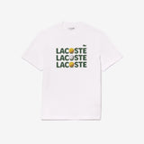Lacoste Men's Heavy Cotton Tennis Ball Print T-Shirt - White 001 - BLVD