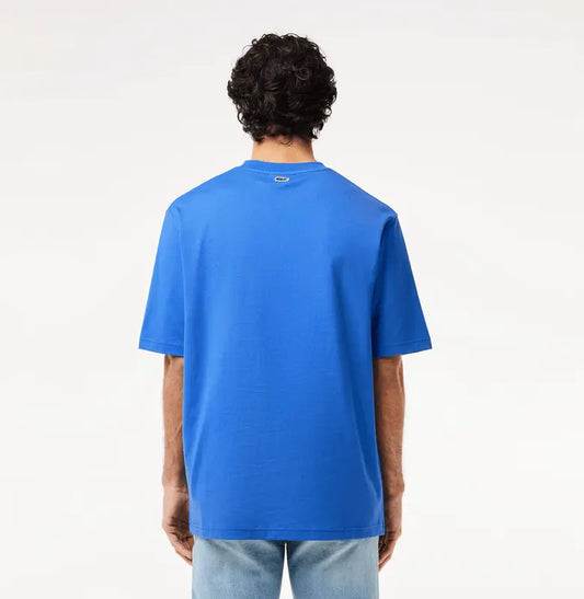 Lacoste Men's Loose Fit Cotton Jersey Print T-shirt - Ladigue Blue IXW - BLVD