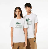 Lacoste Unisex Regular Fit Heavy Cotton Jersey T-Shirt - White Green 001 - BLVD