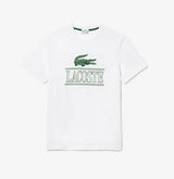 Lacoste Unisex Regular Fit Heavy Cotton Jersey T-Shirt - White Green 001 - BLVD