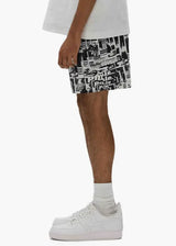 Purple Brand - Tabloid All Around Shorts - Black & White - P504-PMUT225 - BLVD