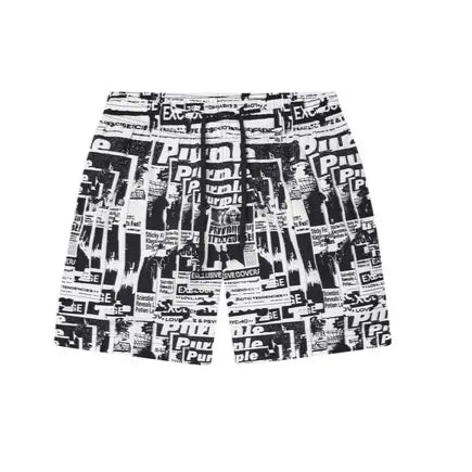 Purple Brand - Tabloid All Around Shorts - Black & White - P504-PMUT225 - BLVD