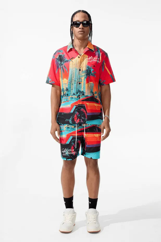 Jordan Craig Men - Wanderlust S/S Party Shirt & Shorts Set - Miami - BLVD