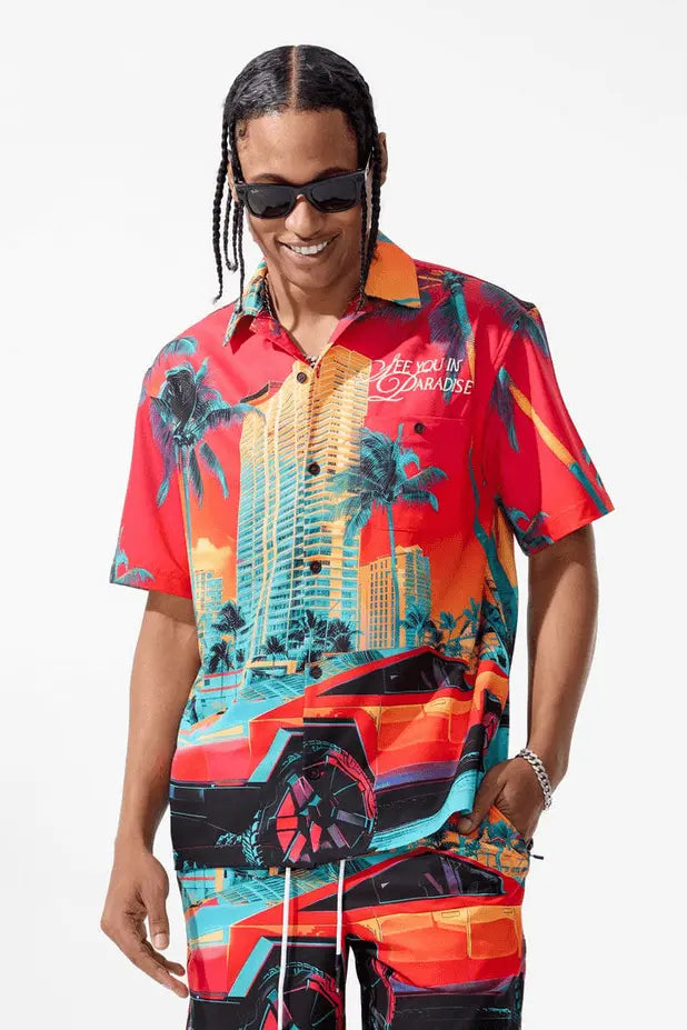 Jordan Craig Men - Wanderlust S/S Party Shirt & Shorts Set - Miami - BLVD