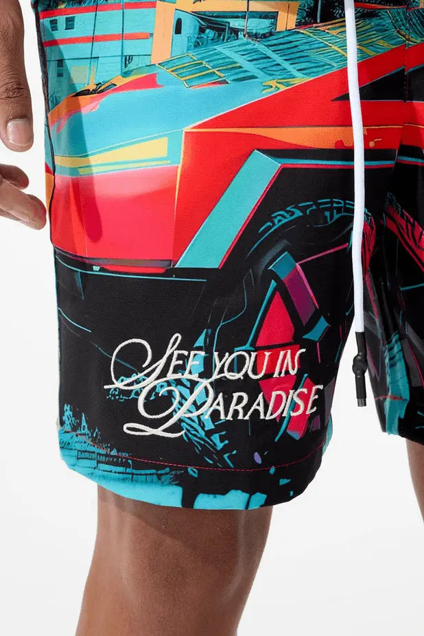Jordan Craig Men - Wanderlust S/S Party Shirt & Shorts Set - Miami - BLVD