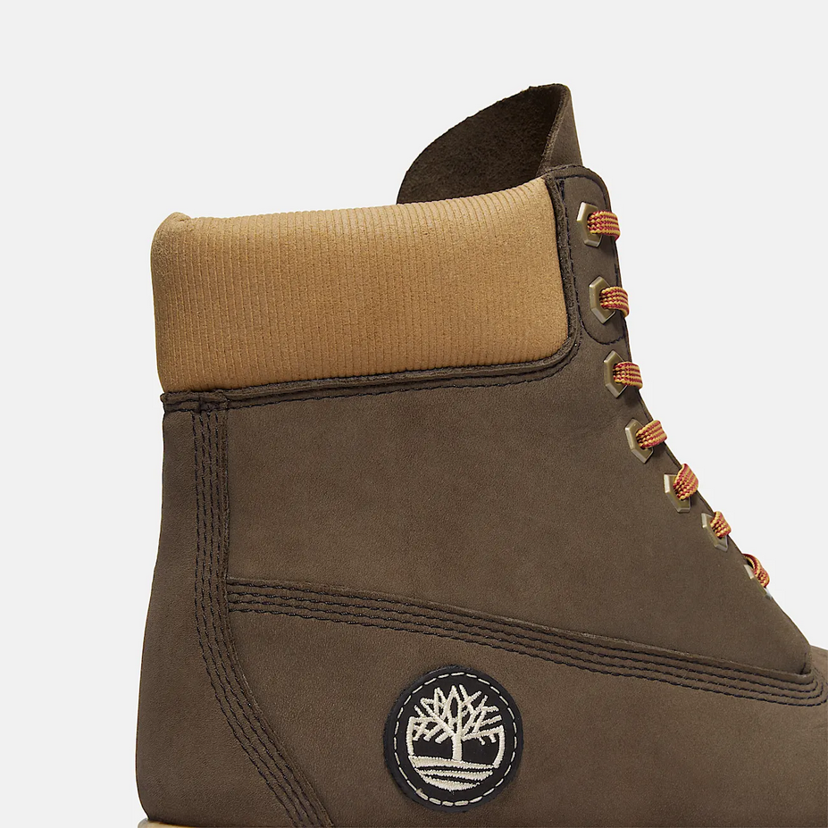 Men's Timberland® Premium 6-Inch Waterproof Boots - Dark Brown Nubuck / Olive Timberland