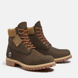Men's Timberland® Premium 6-Inch Waterproof Boots - Dark Brown Nubuck / Olive Timberland