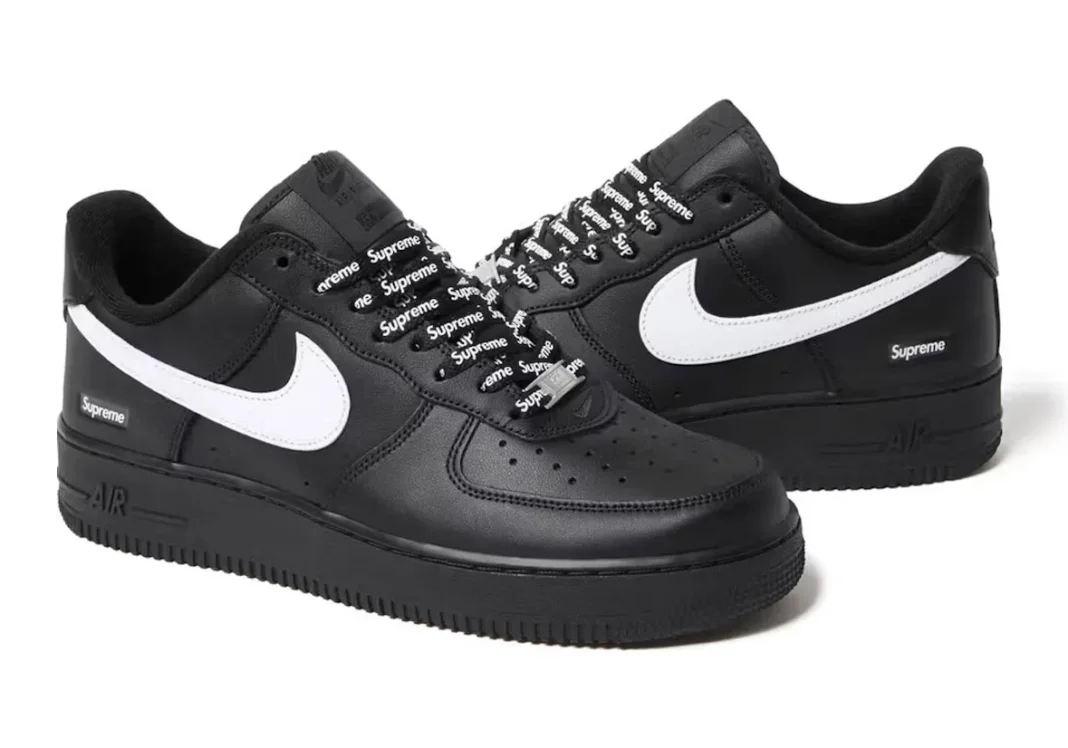 Nike Supreme x Air Force 1 Low 'Box Logo - Black White Sneakers