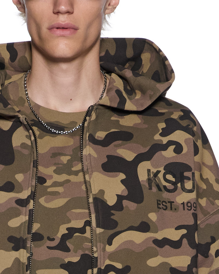 Ksubi -  Zip Thru Halen Hoodie - Camo KSUBI