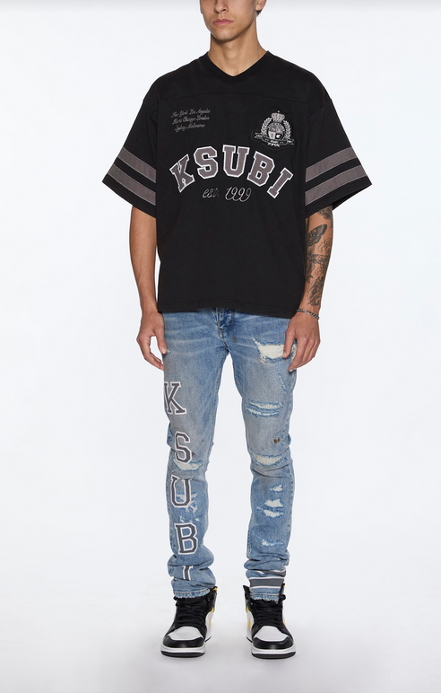 Ksubi Men's - Van Winkle Antike 1999 Repair - Blue KSUBI