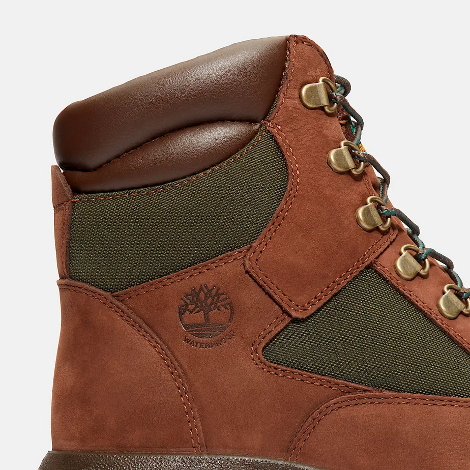 Timberland Men's 6-Inch Waterproof Field Boot - Dark Brown Nubuck