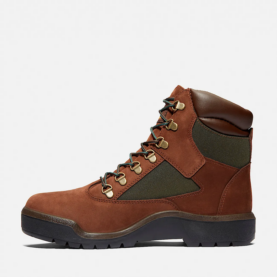 Timberland Men's 6-Inch Waterproof Field Boot - Dark Brown Nubuck