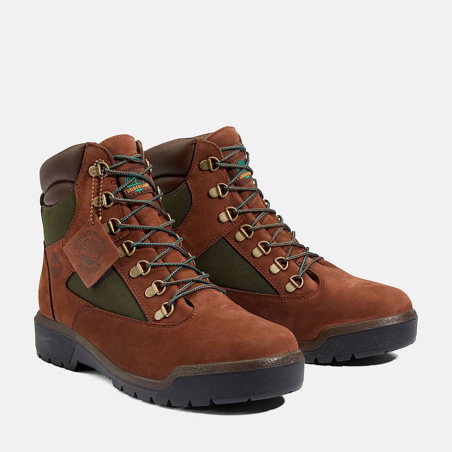 Timberland Men's 6-Inch Waterproof Field Boot - Dark Brown Nubuck