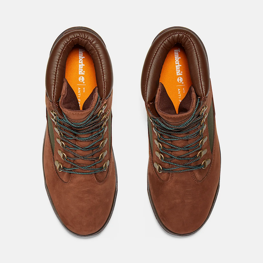 Timberland Men's 6-Inch Waterproof Field Boot - Dark Brown Nubuck